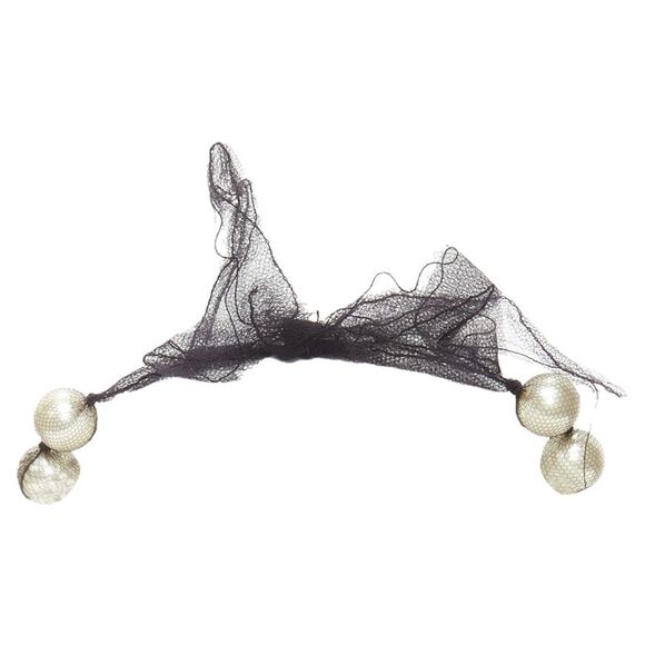 Lanvin Alber Elbaz pearl mesh ribbon wrap princess necklace